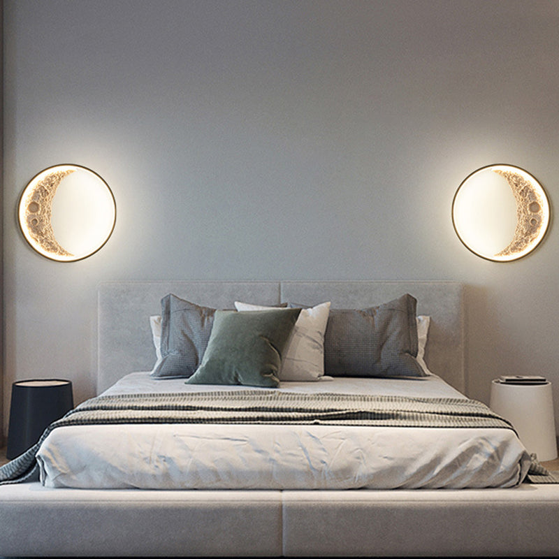 Moon Hardware Resin Round Wall Lamp