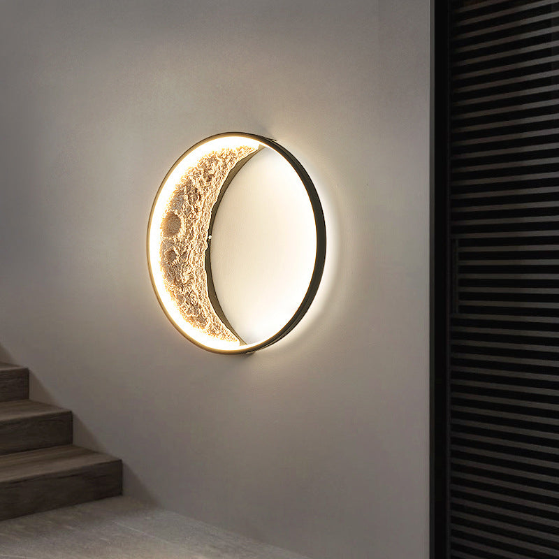 Moon Hardware Resin Round Wall Lamp