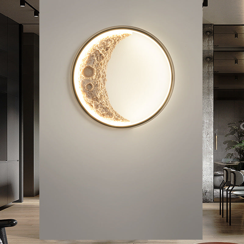 Moon Hardware Resin Round Wall Lamp