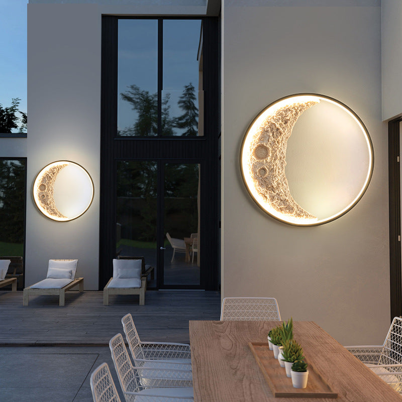 Moon Hardware Resin Round Wall Lamp