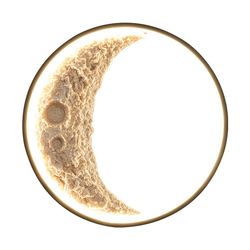 Moon Hardware Resin Round Wall Lamp