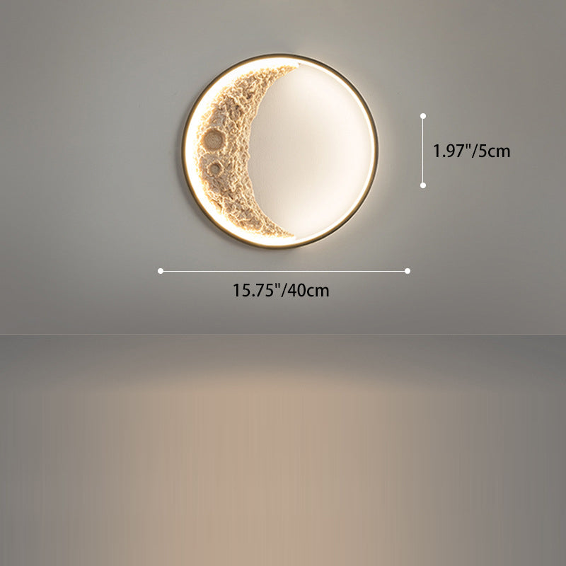 Moon Hardware Resin Round Wall Lamp
