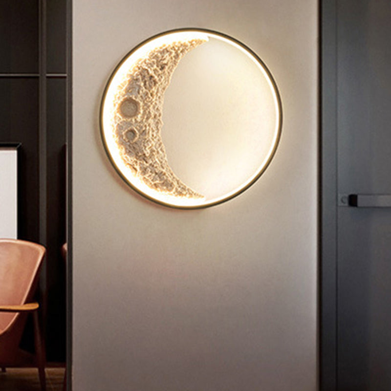 Moon Hardware Resin Round Wall Lamp