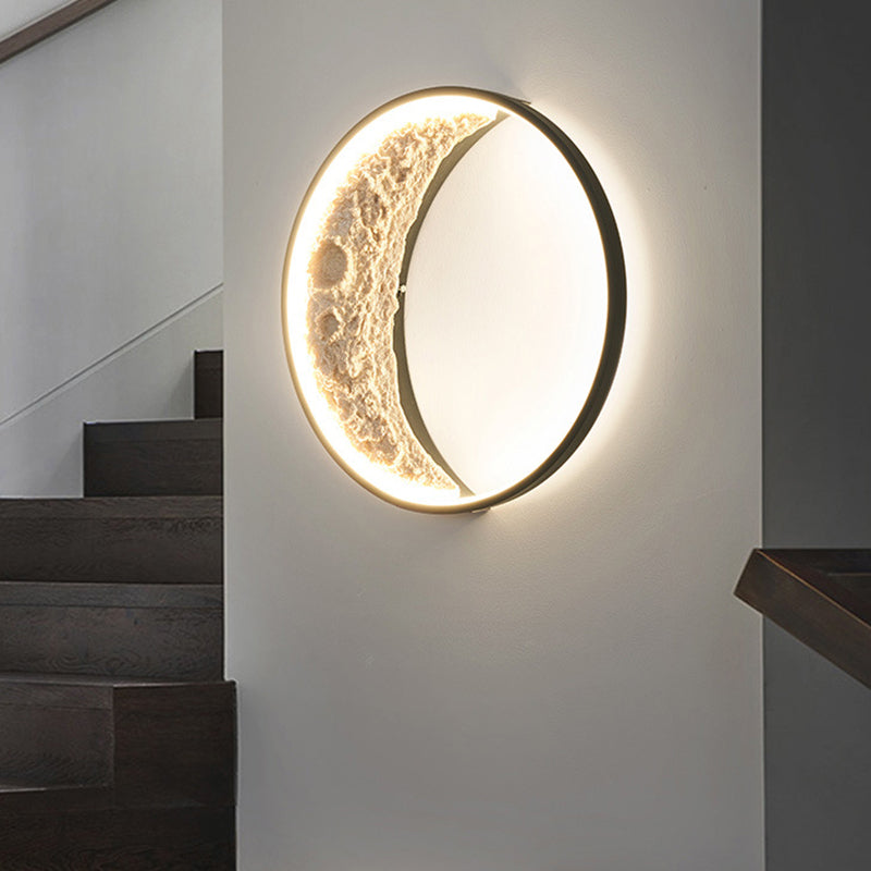 Moon Hardware Resin Round Wall Lamp