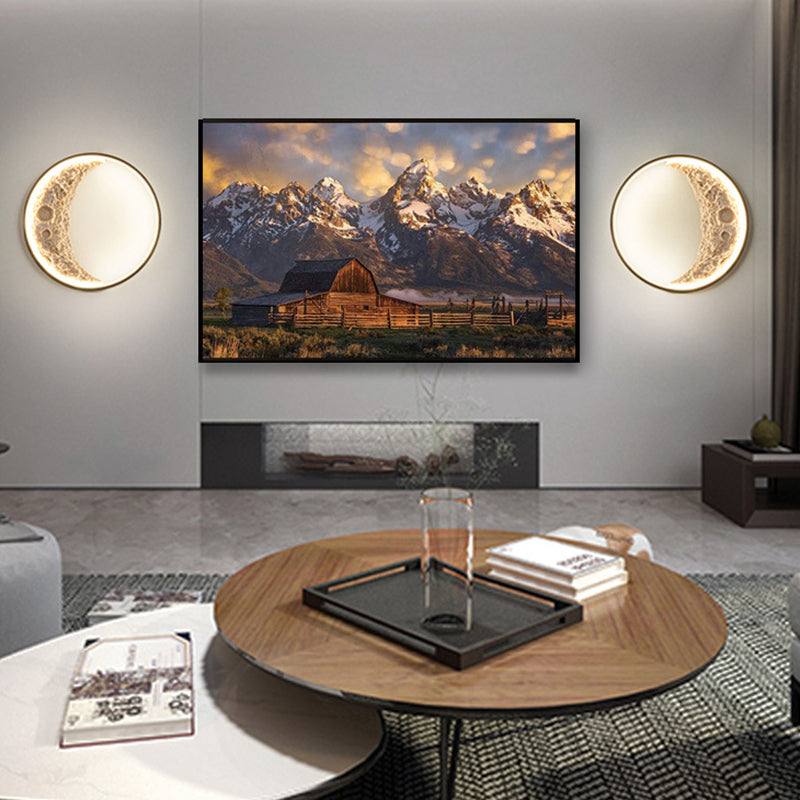 Moon Hardware Resin Round Wall Lamp