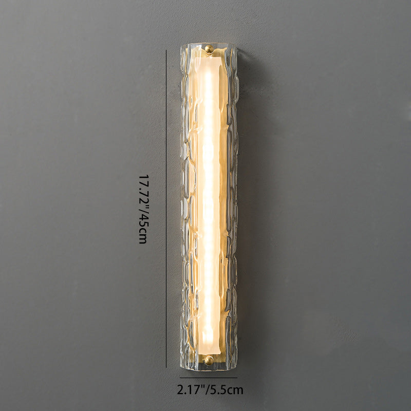 Brass Crystal Column Living Wall Lamp