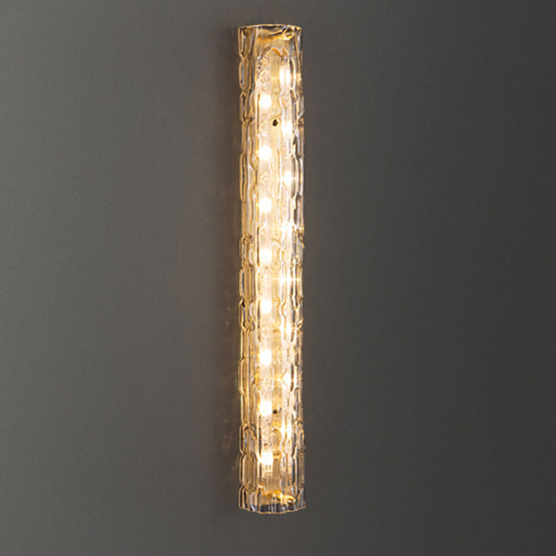 Brass Crystal Column Living Wall Lamp