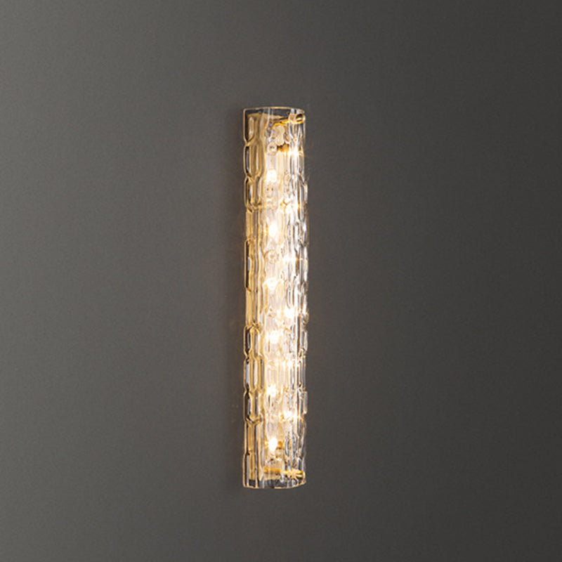 Brass Crystal Column Living Wall Lamp