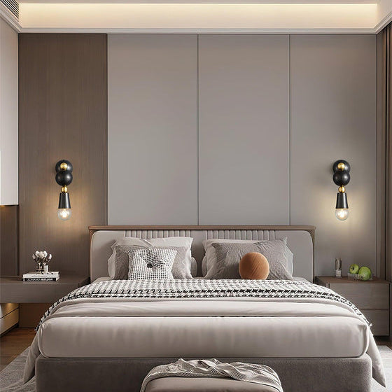 Copper Glass Geometric Round Wall Lamp