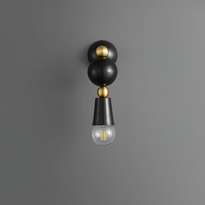 Copper Glass Geometric Round Wall Lamp