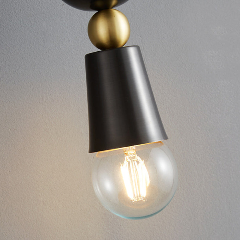 Copper Glass Geometric Round Wall Lamp