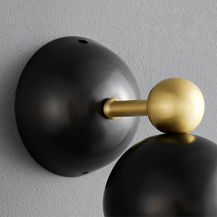 Copper Glass Geometric Round Wall Lamp