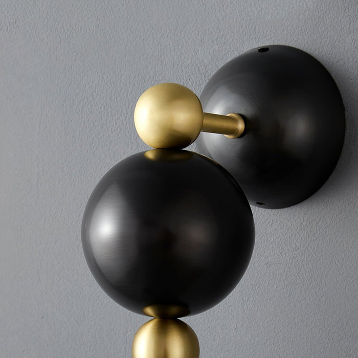 Copper Glass Geometric Round Wall Lamp