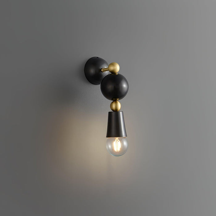 Copper Glass Geometric Round Wall Lamp