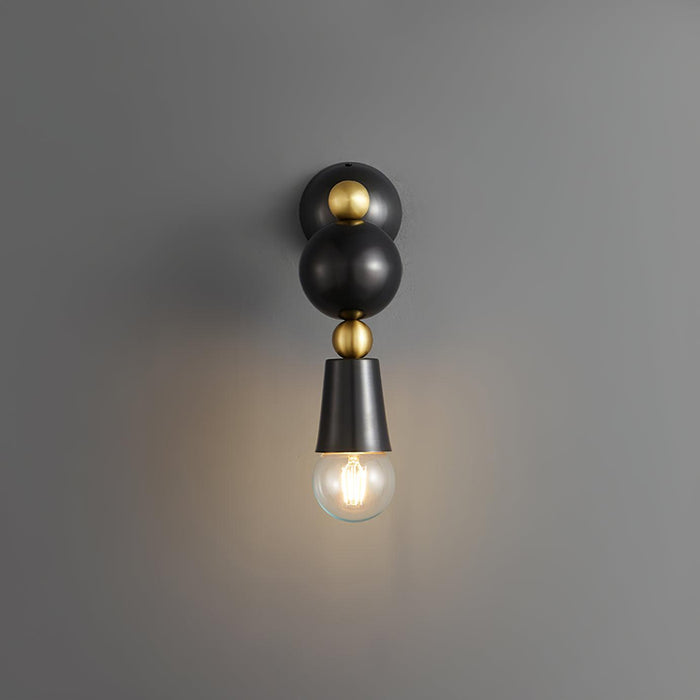 Copper Glass Geometric Round Wall Lamp
