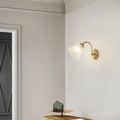 Full Copper Flower Glass Wall Lamp