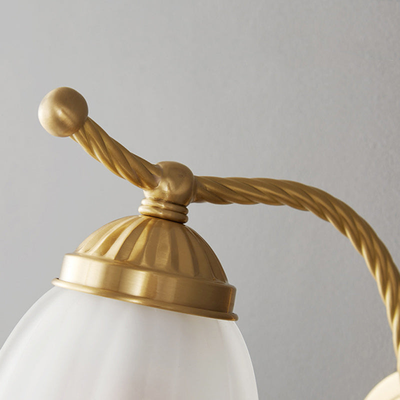 Full Copper Flower Glass Wall Lamp