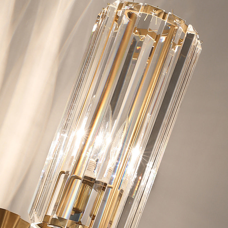 Hardware Crystal Cylinder Bedroom Wall Lamp