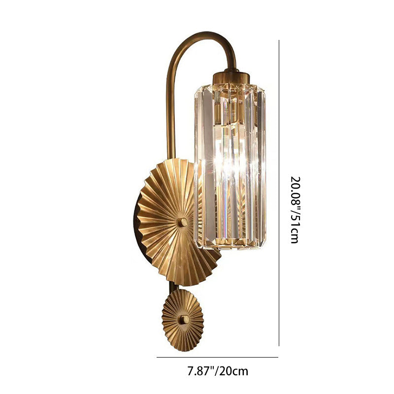 Hardware Crystal Cylinder Bedroom Wall Lamp