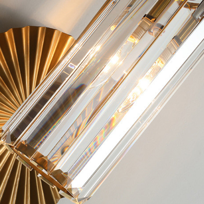 Hardware Crystal Cylinder Bedroom Wall Lamp