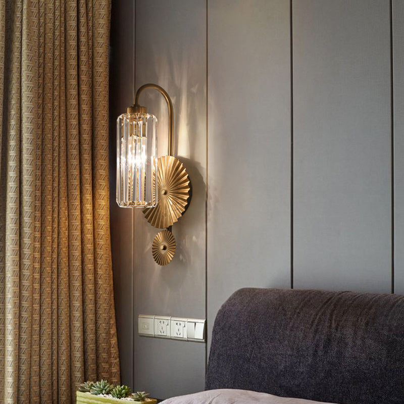 Hardware Crystal Cylinder Bedroom Wall Lamp