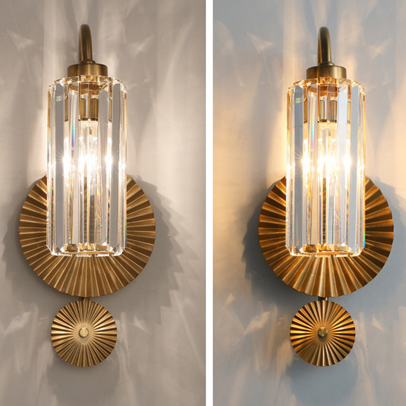 Hardware Crystal Cylinder Bedroom Wall Lamp