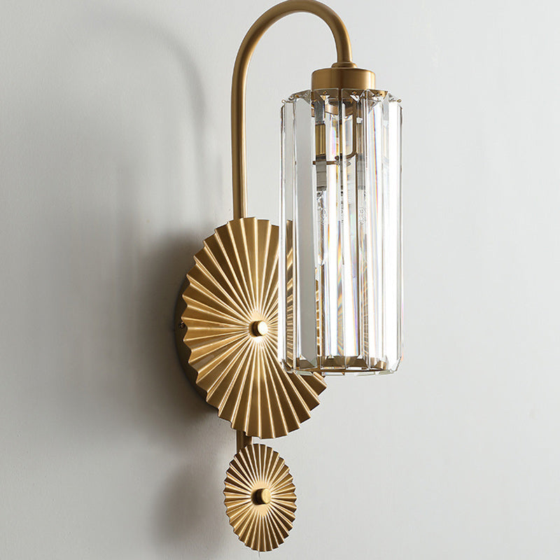 Hardware Crystal Cylinder Bedroom Wall Lamp