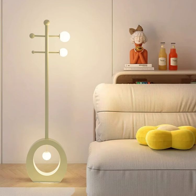 Cartoon Violin Iron Glass 3-Light Floor Lamp