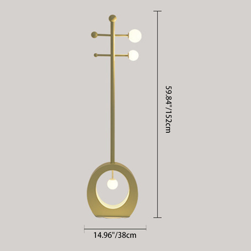 Cartoon Violin Iron Glass 3-Light Floor Lamp
