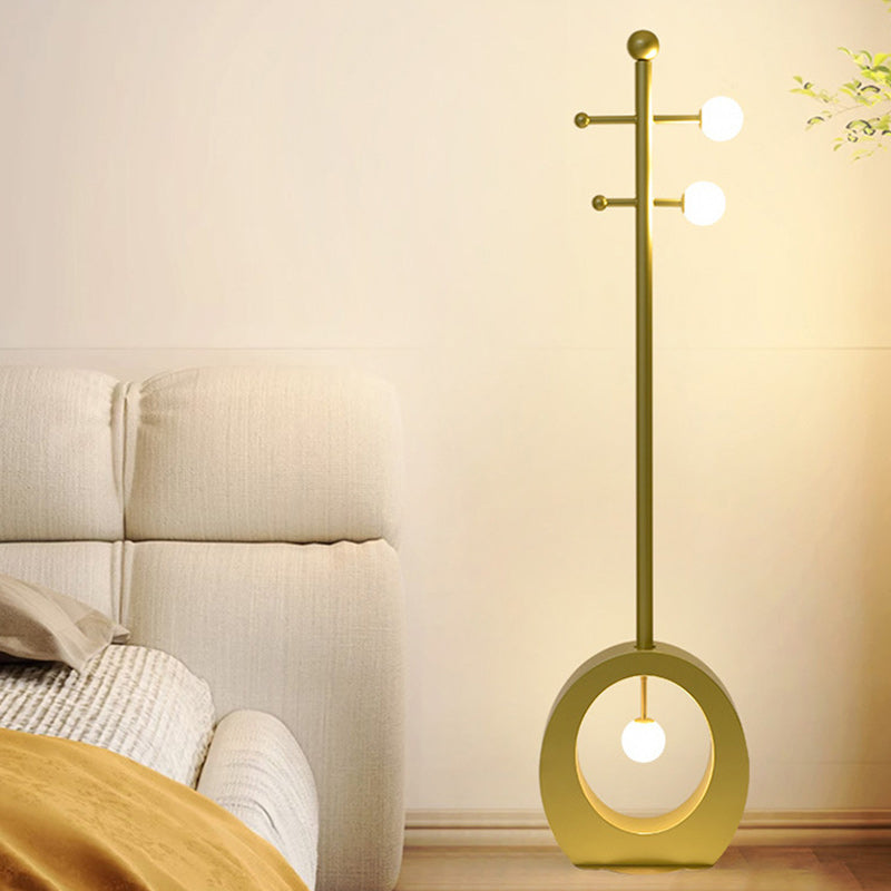 Cartoon Violin Iron Glass 3-Light Floor Lamp