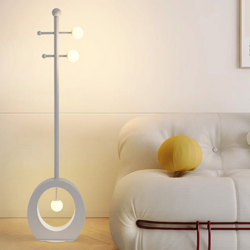 Cartoon Violin Iron Glass 3-Light Floor Lamp