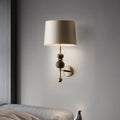 Eclectic Iron Fabric Cylinder Wall Lamp
