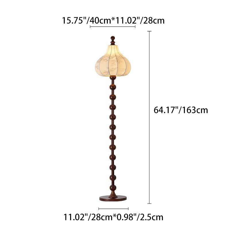 Printed Fabric Round Solid Floor Lamp