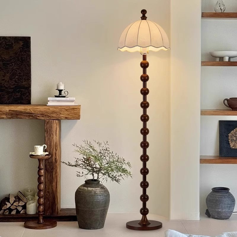 Printed Fabric Round Solid Floor Lamp