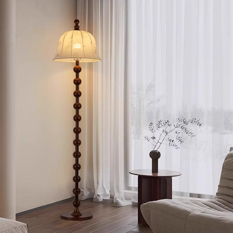 Printed Fabric Round Solid Floor Lamp