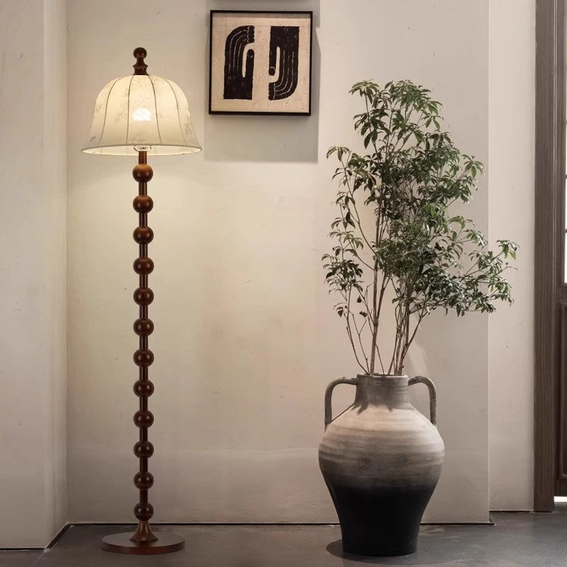Printed Fabric Round Solid Floor Lamp