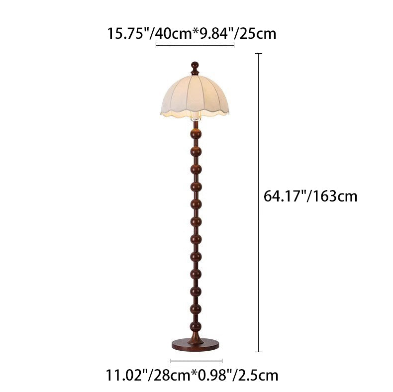 Printed Fabric Round Solid Floor Lamp