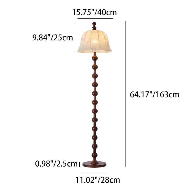 Printed Fabric Round Solid Floor Lamp