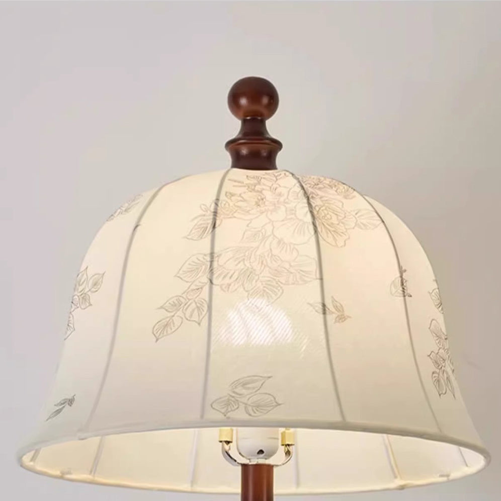 Printed Fabric Round Solid Floor Lamp