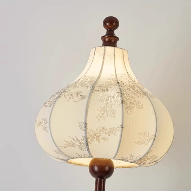Printed Fabric Round Solid Floor Lamp