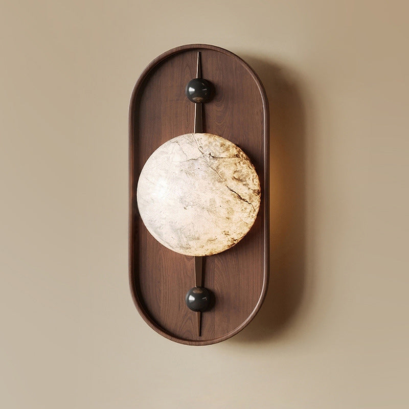 Oval Iron Marble Spherical Wall Lamp