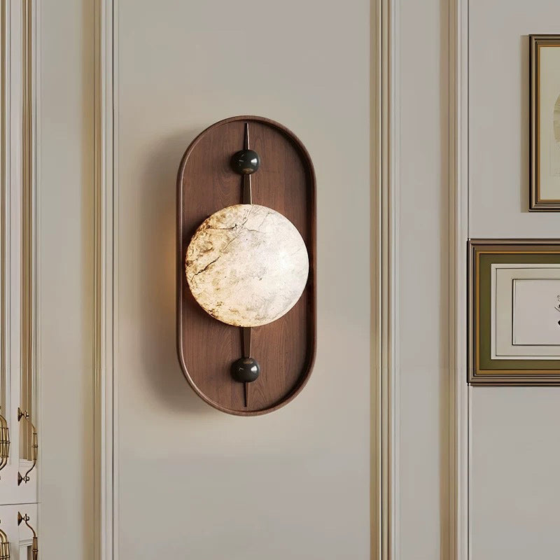 Oval Iron Marble Spherical Wall Lamp