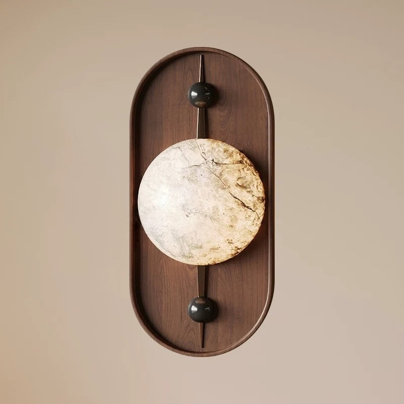 Oval Iron Marble Spherical Wall Lamp