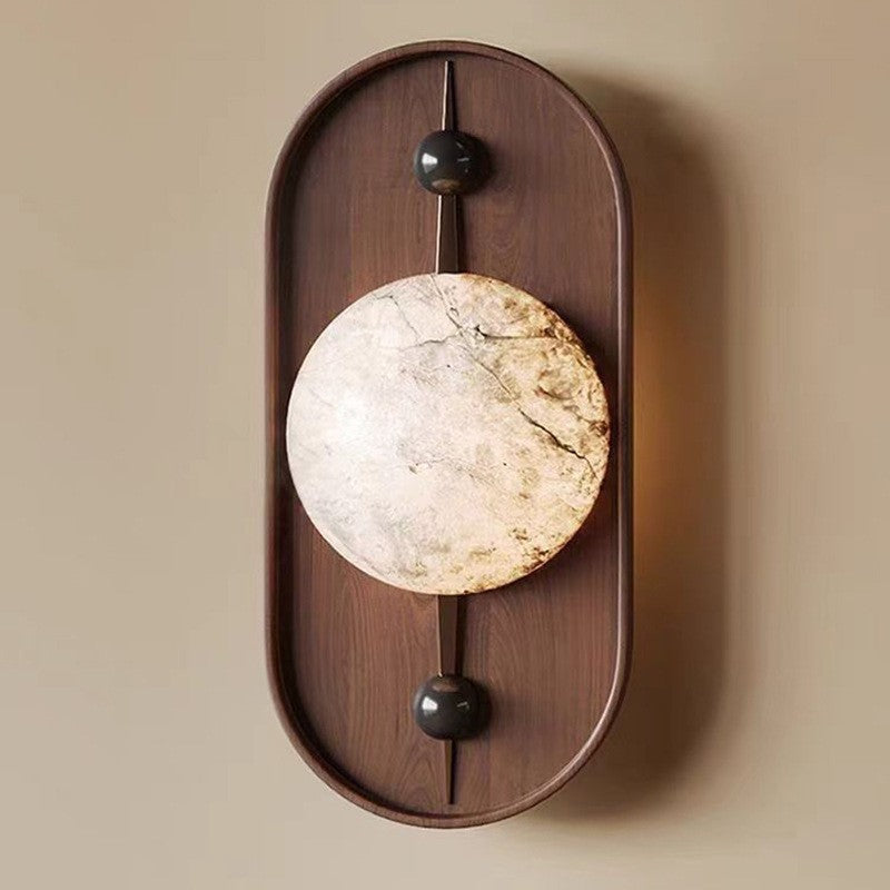 Oval Iron Marble Spherical Wall Lamp