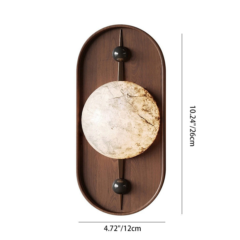 Oval Iron Marble Spherical Wall Lamp