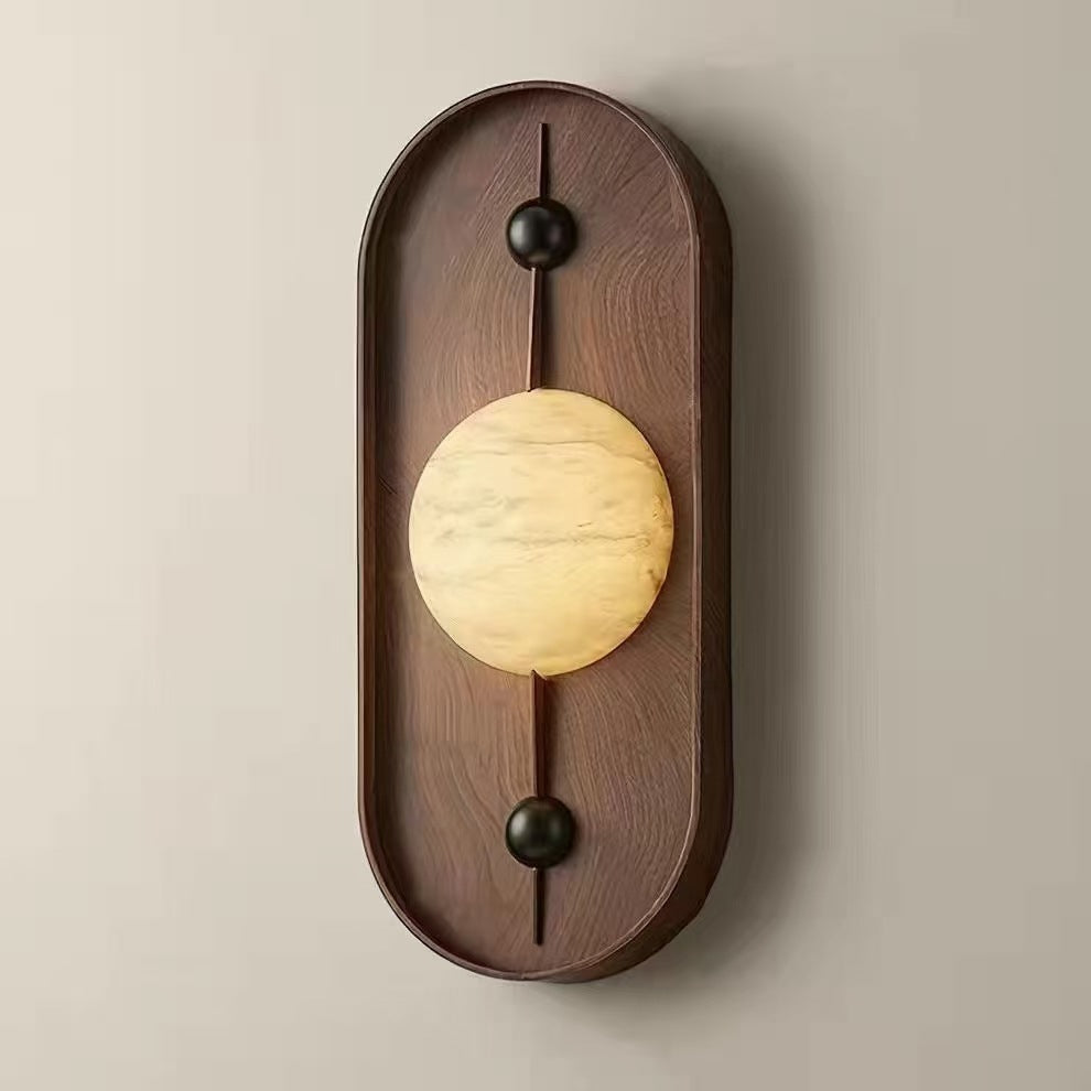 Oval Iron Marble Spherical Wall Lamp