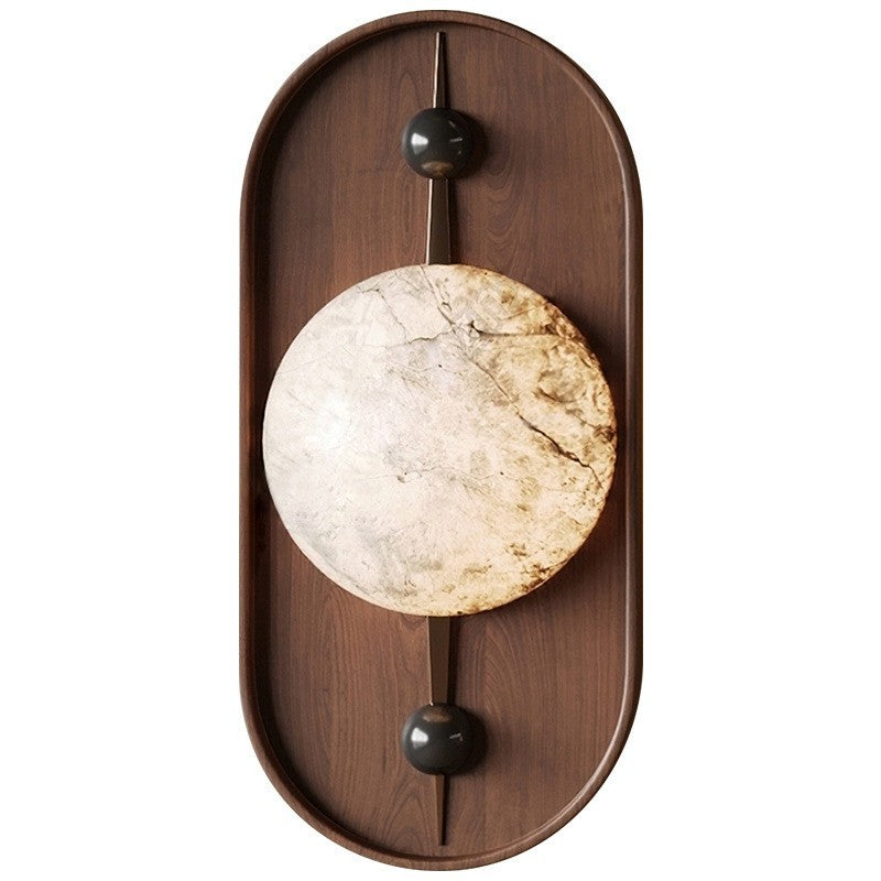 Oval Iron Marble Spherical Wall Lamp