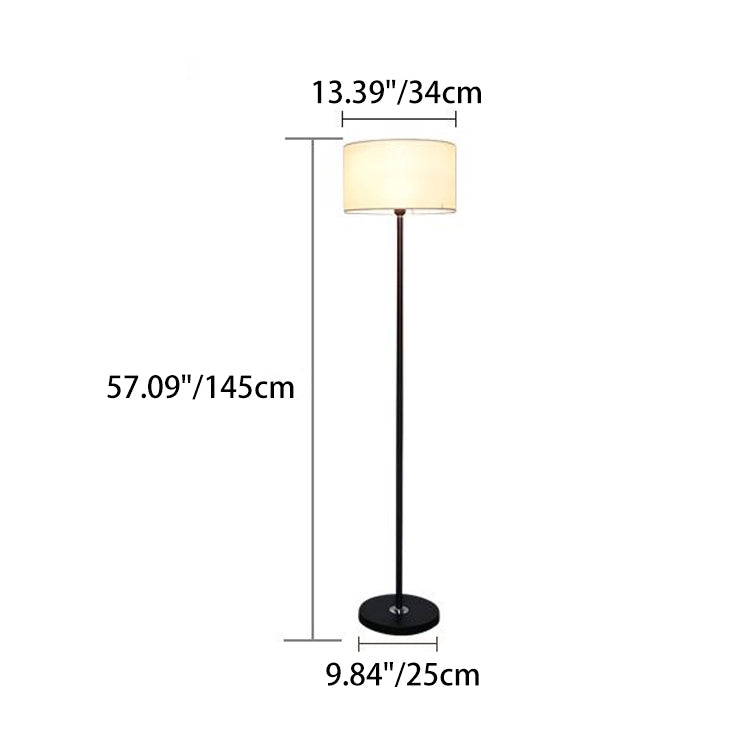 Cylinder Fabric Iron Living Floor Lamp