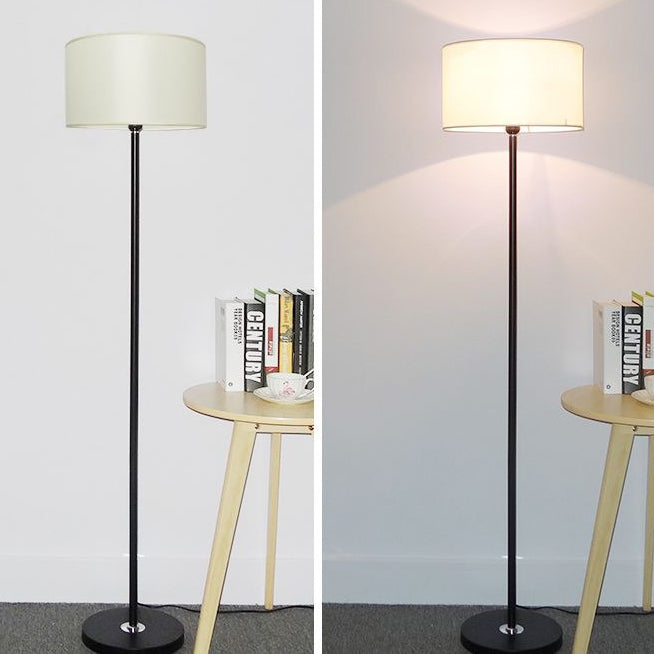 Cylinder Fabric Iron Living Floor Lamp