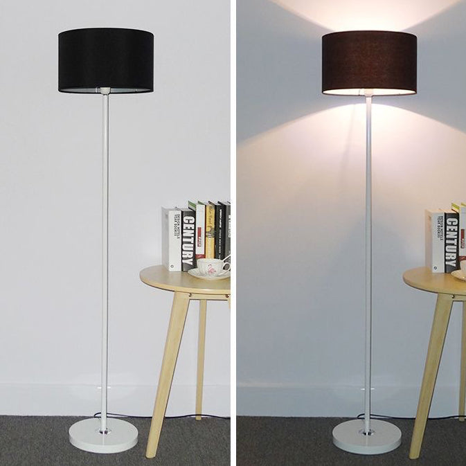Cylinder Fabric Iron Living Floor Lamp